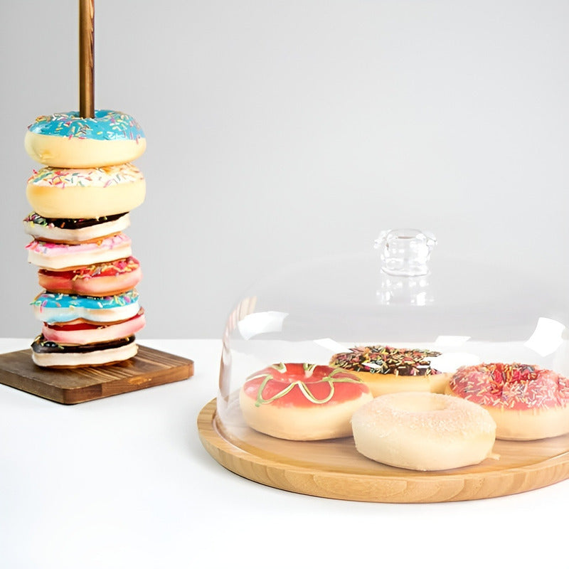 Base Para Tortas Porta Torta Con Tapa Porta Cupcakes 33cm Caqui