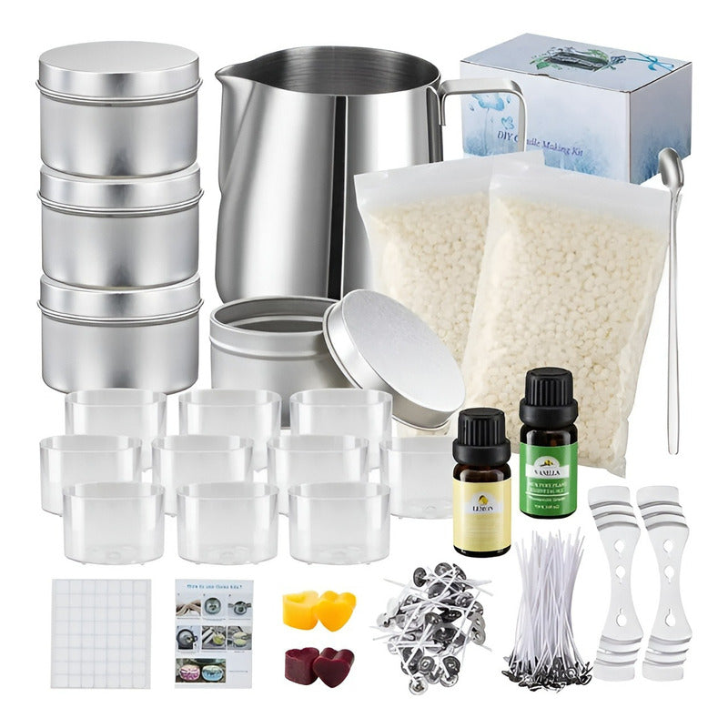 Kit Para Hacer Velas Insumos Velas Moldes Para Velas 153 Pzs - - Kit Velas / Parafina Para Velas