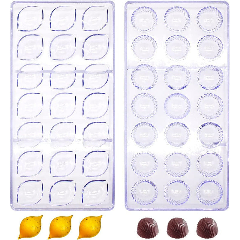 Pack X2 Moldes Chocolate Limon + Moldes Policarbonato Trufa Gris