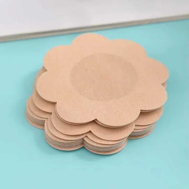 Pack X20 Cubre Pezón Pezoneras Parches Pezoneras Adhesivas Beige Flor Unica
