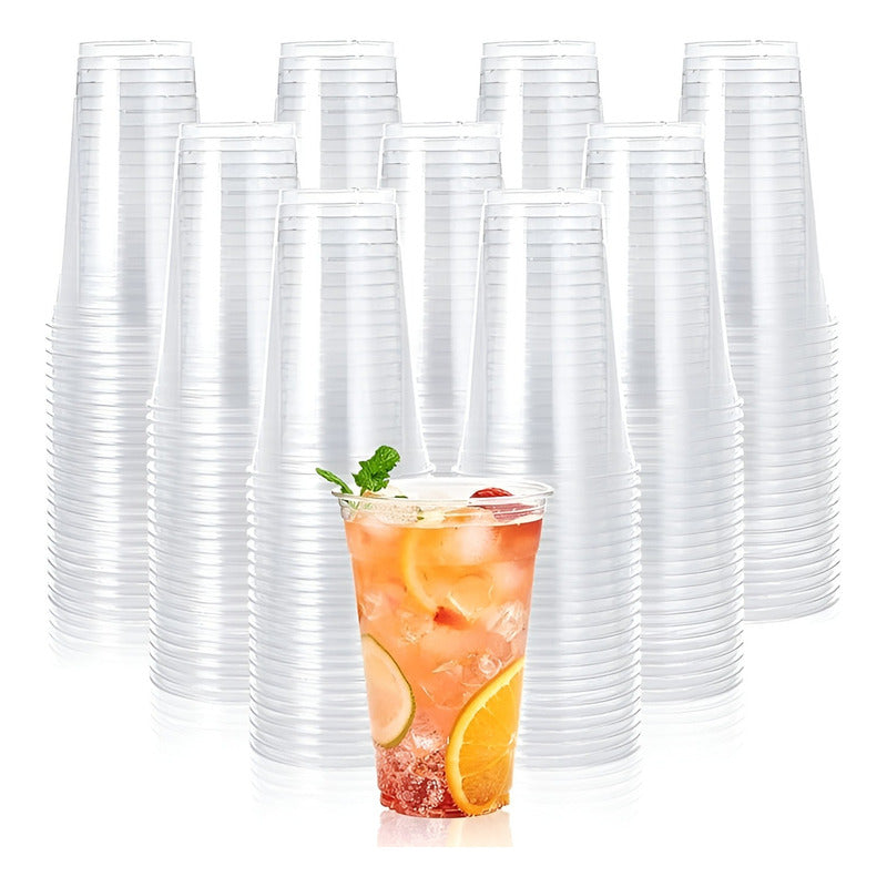 200 Vaso Plastico Desechable Vasos Transparentes 500ml Transparente