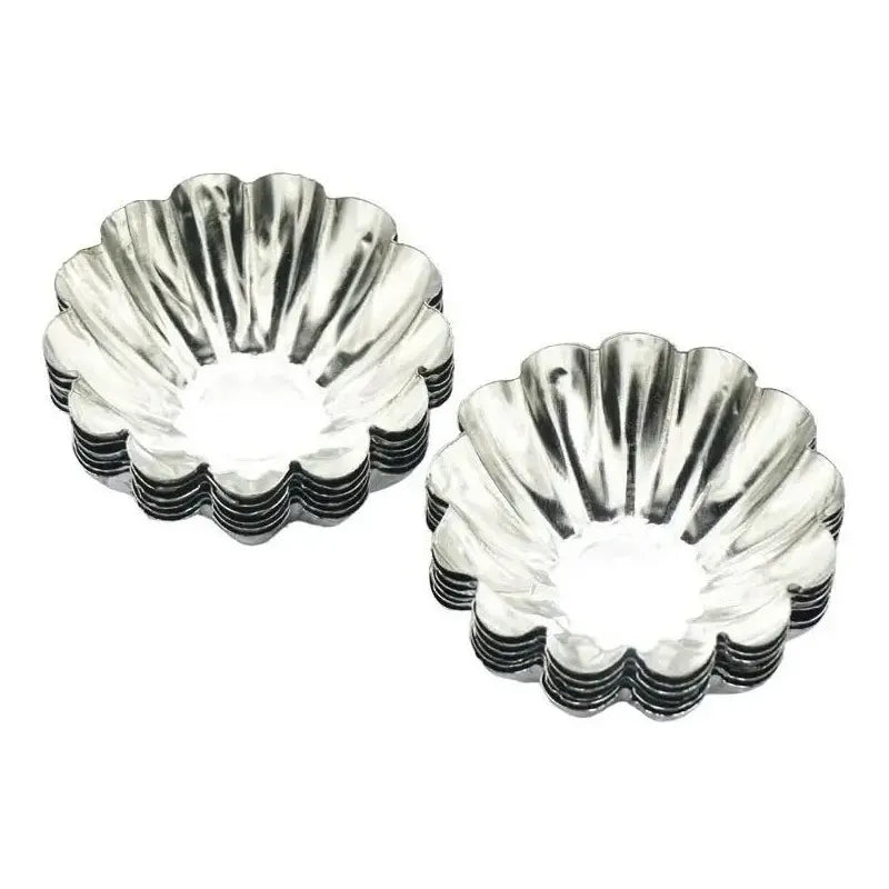 Pack X12 Molde Mini Tartaleta Tarta Moldes Aluminio 4,5cm Gris Claro