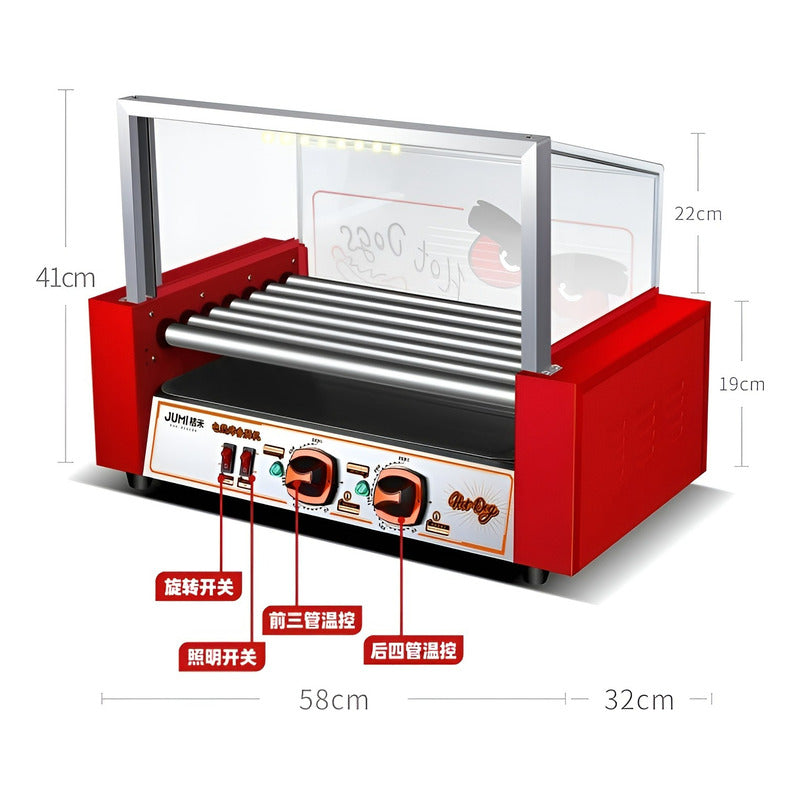 Rostizador Vienesas Parrilla Hot Dog Calentador Pan 7 Roller Hot Dog 7 Roller
