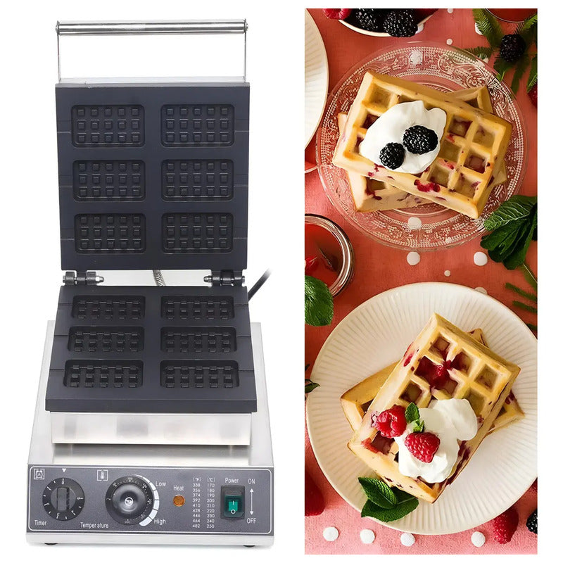 Wafflera Maquina Para Waffles Waflera Industrial Waffle 6cav Wafflera Maquina De Waffles Waflera 6 En 1 Wuaflera Waffle... Plateado