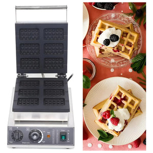 Wafflera Maquina Para Waffles Waflera Industrial Waffle 6cav Wafflera Maquina De Waffles Waflera 6 En 1 Wuaflera Waffle... Plateado
