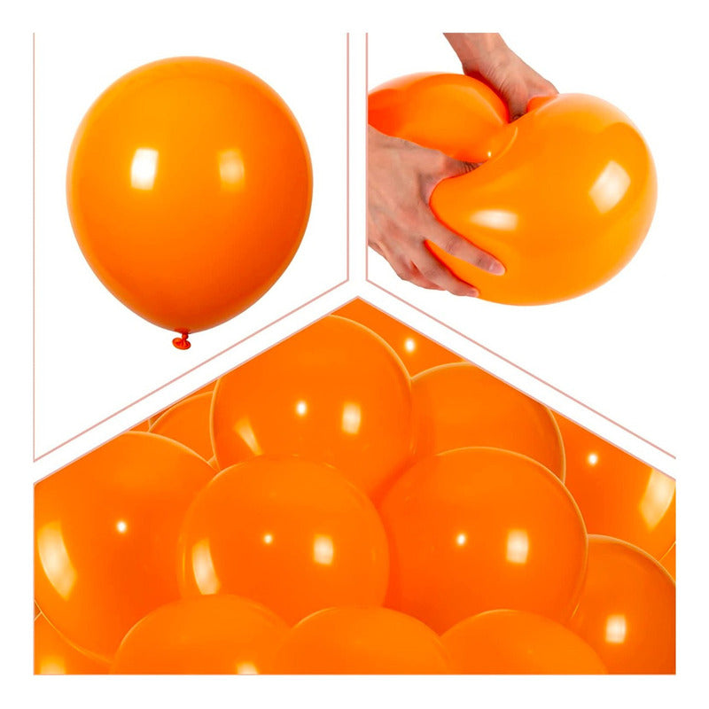 25 Set De Cumpleaños Globos Cumpleaños Globos Naranja 0959 Redondo