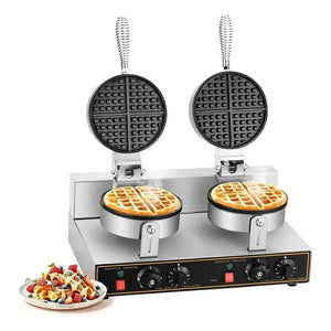 Waflera Doble Maquina Para Waffles Waflera Grande 2400w Gris Claro