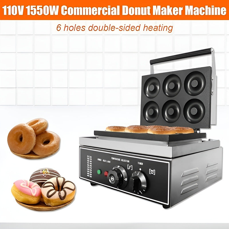 Maquina Mini Donuts Maquina De Donuts Maquina 6 Donas 1550w Plateado