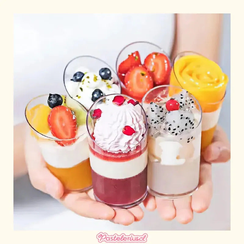 100 Vasos Shot Acrilico Postres Vasos Plastico Vasos De Postres Pocillos De Postre Pocillo Para Postre Vaso Para Dulces... Trasparente