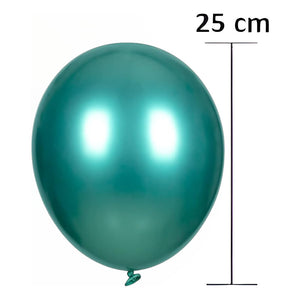 25 Set De Cumpleaños Globos Cromados Globos Cumpleaños 25cm Verde Oscuro Redondo
