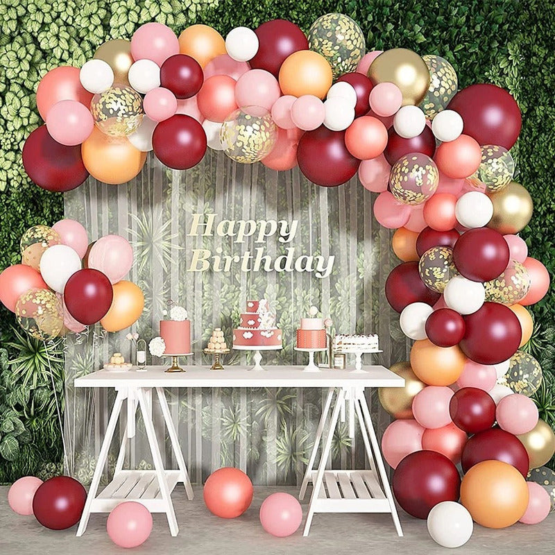 Pack 25 Set De Cumpleaños Globos Cumpleaños Globos Vinotinto Vinotinto 100945