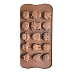 Moldes De Chocolate Molde De Silicona Animalitos Marrron Marrón