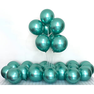 25 Set De Cumpleaños Globos Cromados Globos Cumpleaños 25cm Verde Oscuro Redondo