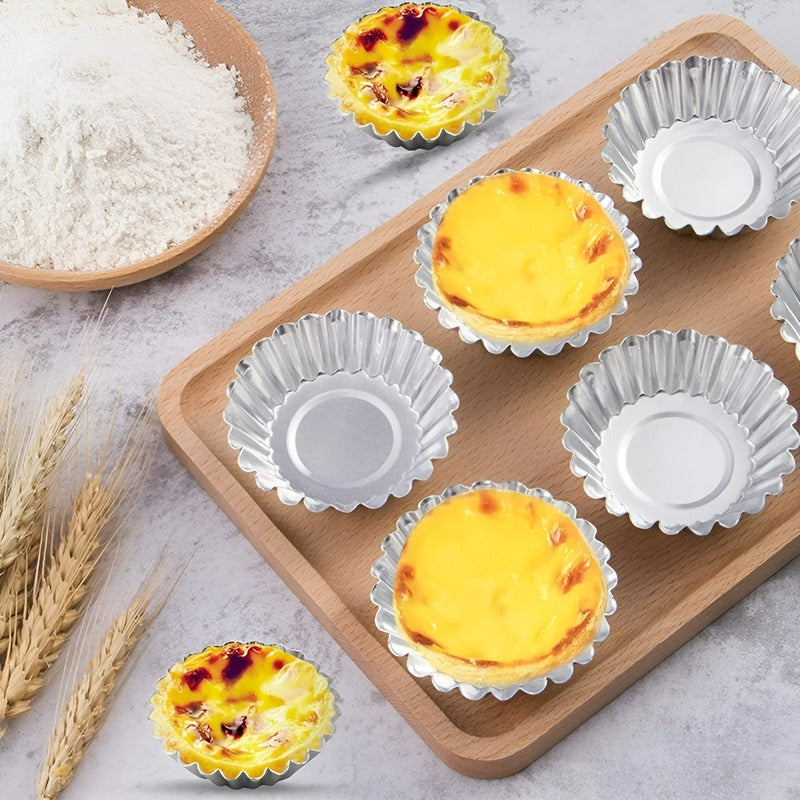 6 Moldes Reposteria Molde Aluminio Molde Mini Tartaletas 6cm Plateado