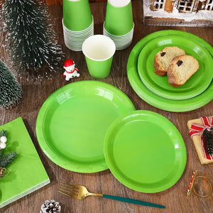 Set Cumpleaños Vaso Servilleta Plato Desechable 20 P/p Verde Verde