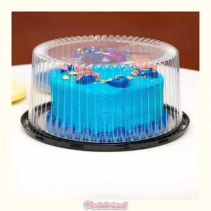 50 Bandejas Para Tortas Porta Cupcakes Soporte Torta 22x13cm Envases Con Tapas De Cúpula Contenedores Desechables De Plástico Soportes Redondos Para Pasteles Bandejas Transparentes Pasteleriuscl Negro