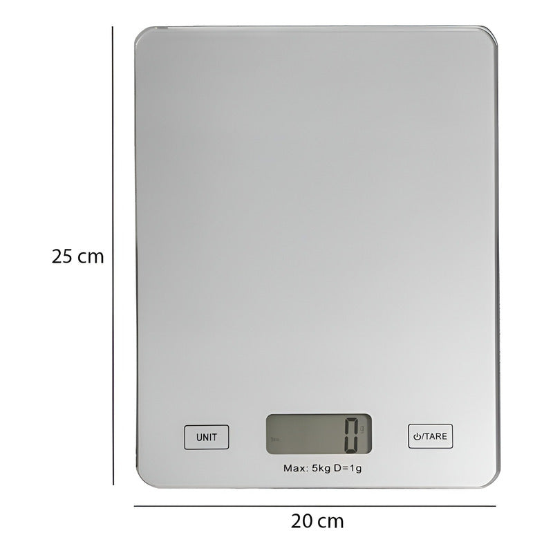 Gramera Digital Pesa Gramera Cocina Pesa Alimentos 5kg/0.01g Plateado 5 Kg