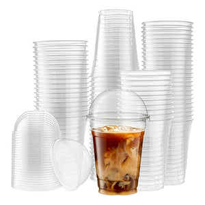 200 Vaso Desechable Plastico Vaso Con Tapa Domo Con Hoyo 16z