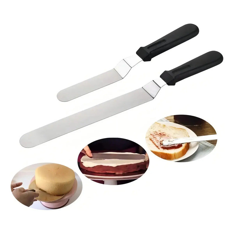 Set 2 Espatula Repostera Espátula Decoracion Espatula Curva Espatula Curva Espatulas Repostera Decorativa Espatula Torta Decoracion Espatula Curva Metalica Utensilio Cocina Herramientas Pasteleriuscl