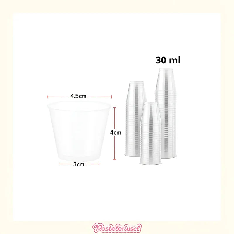 X100 Pocillos Para Postres Vasos Plasticos Vasos Shot 30ml Transparente