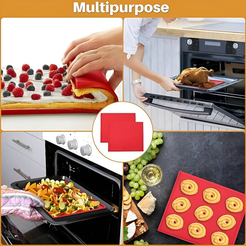 Set X2 Silpat Tapete De Silicona Para Hornear Brazo De Reina Multicolor / Silpat / Tapete Silicona