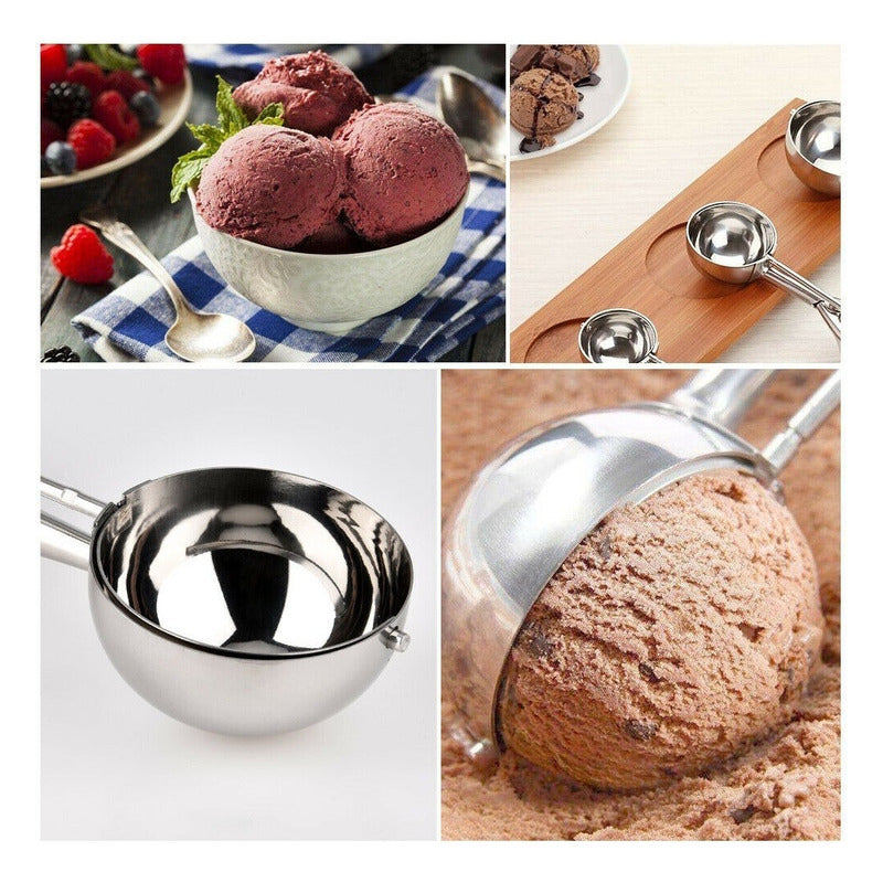 Cuchara De Helado De Acero Inoxidable Con Eyector 6cm
