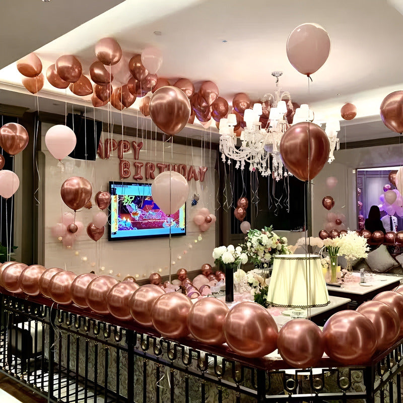 25 Globos Metalicos Globos Feliz Cumpleaños Set Cumpleaños Coral Claro Globos Metalizados