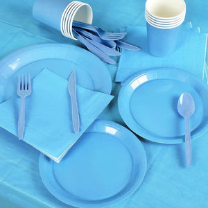 Set Cumpleaños Servilleta Vaso Plato Desechable Celeste 20p Celeste