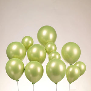 25 Set De Cumpleaños Globos Cromados Globos Cumpleaños 25cm Verde Redondo