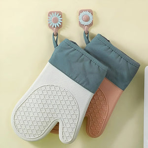 Pack X2 Guantes Silicona Para Horno Toma Olla Guante Cocina  Multicolor Guantes Silicona 27cm