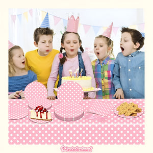 Vasos Desechables Platos De Papel Suministros Fiestas 18cm Rosa Claro