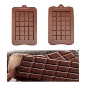 Pack 2 Moldes De Chocolate Molde Barra De Chocolate Silicona Color Marrón