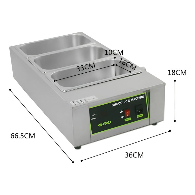 Olla Para Fundir Maquina Derretir Chocolate Olla Fondue 3cav Plateado