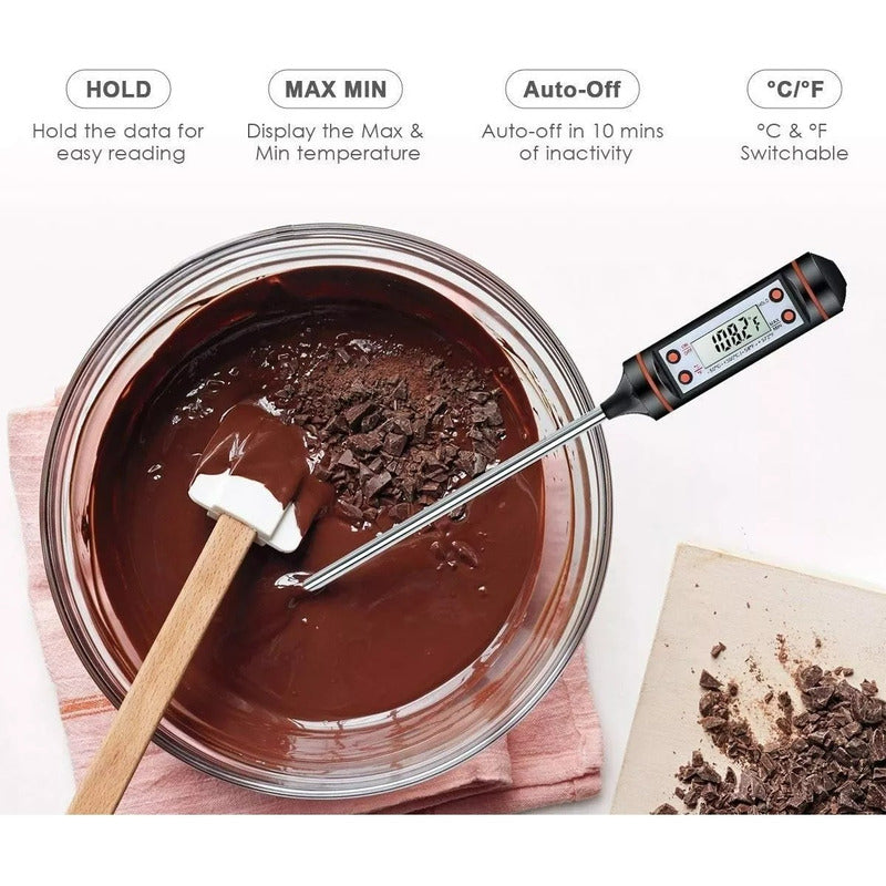 X2 Termometro De Cocina Termómetro Horno Termometro Digital  Negro