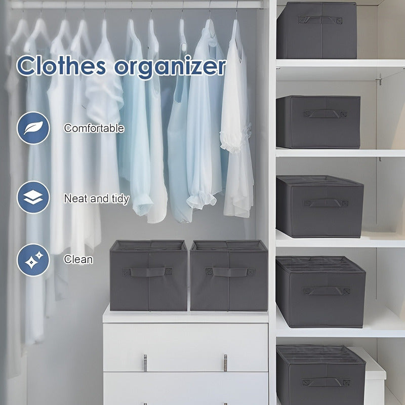 Set 2 Organizador De Closet Interior Separador Cajones 9cav Gris