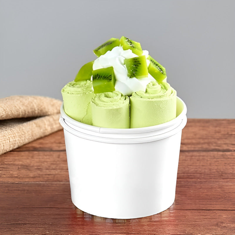 200 Vasos Polipapel Pote Helado Desechables Vaso Helado 12oz Blanco / Pote Helados 12oz