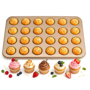 Moldes 24 Cupcakes Molde Mini Muffins Moldes Reposteria Bandeja Para Magdalenas Utensilio De Repostería Para Cupcakes... Dorado
