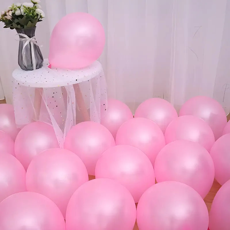 Pack 50 Set De Cumpleaños Globos Cumpleaños Globo Metalizado Globos Metalizados Cotillon Fiestas Accesorios Para Fiesta... Rosa