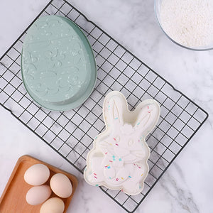 Packx2 Molde Conejo De Pascua Molde Huevo De Pascua Silicona