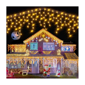 500 Luces Led Navidad Cortina De Luces Cascada Luces 12mts