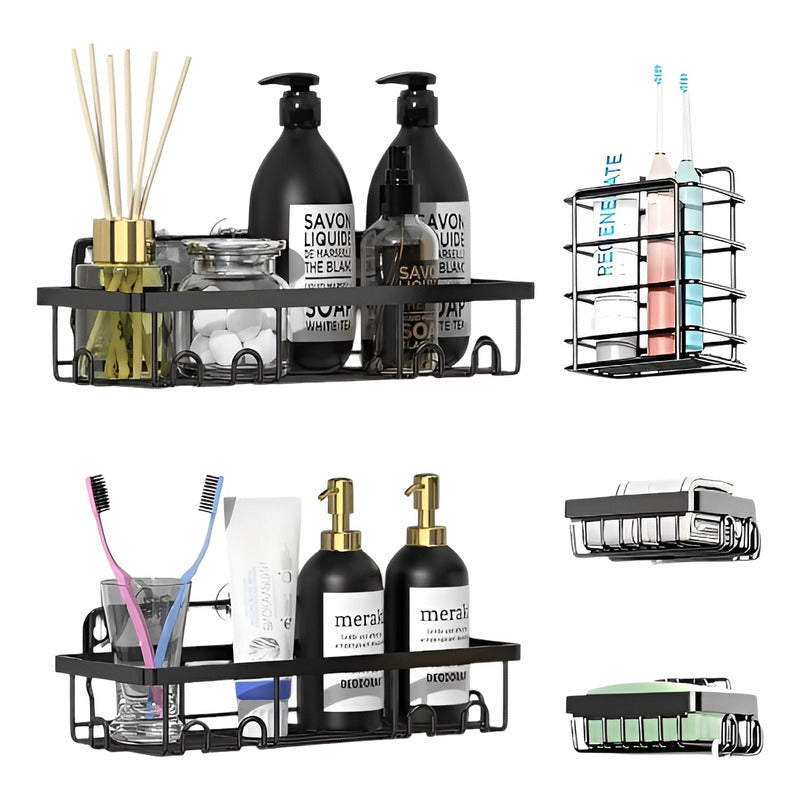 Set 5 Organizador Para Ducha Estante Ducha Repisa Para Ducha