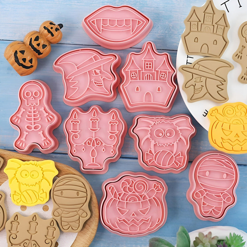 8 Moldes Galletas Halloween Cortadores De Galletas Cortador Rosa