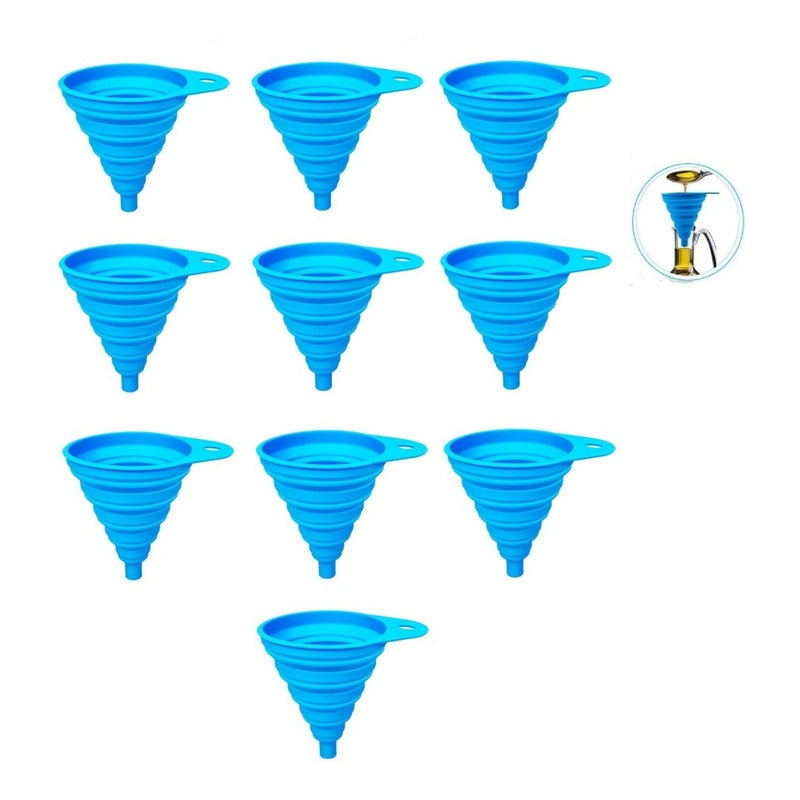 Pack X10 Embudo Plastico Embudo De Silicona Plegable Embudo