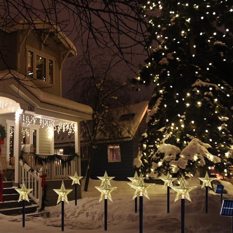 5 Guirnalda Solar Guirnaldas Solares Lampara Jardin Estrella Amarillo