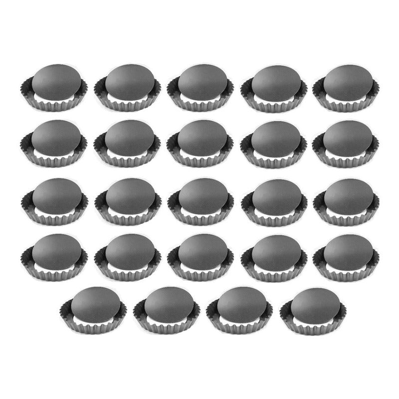 Pack X24 Moldes Tartaleta Desmontable Tarta Individual 12cm Gris