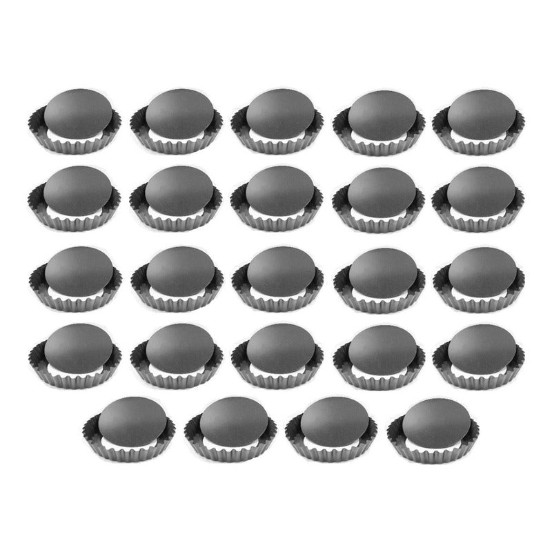 Pack 24 Moldes Tartaleta Desmontable Tarta Individual 10,5cm Gris