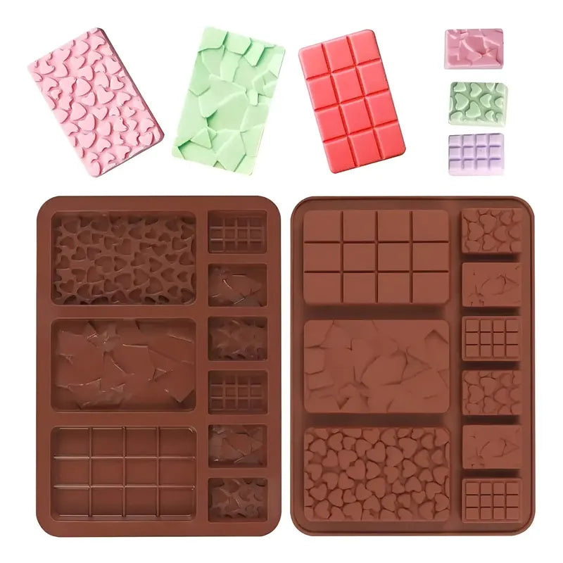 X2 Moldes De Chocolate Moldes Barra De Chocolate Silicona B9 Moldes Para Chocolates Insumos Reposteria Barra Chocolate Moldes Para Galletas Rectangular Molde Decoraciones De Pasteles Pasteleriuscl
