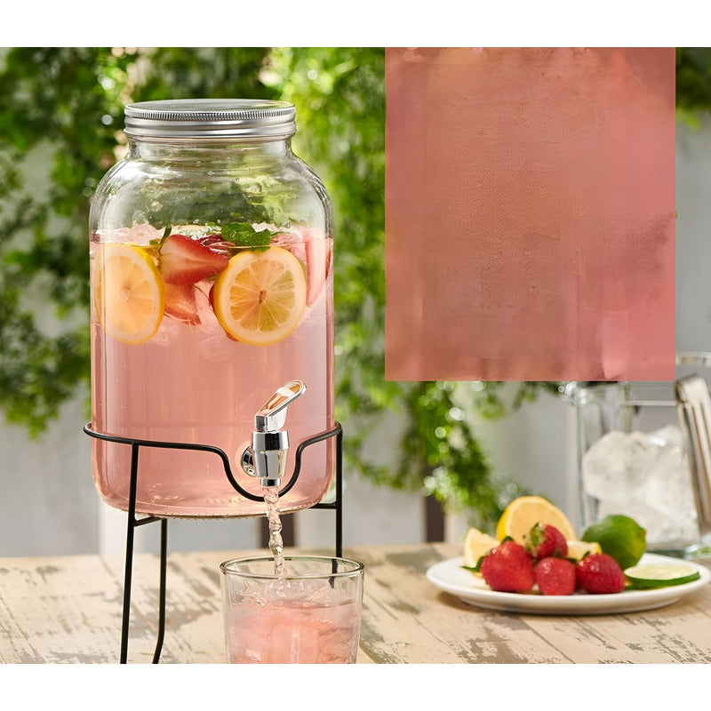 Jarro De Vidrio Dispensador De Bebidas Con Atril Jarros 4l