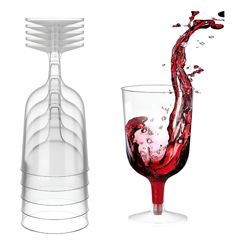 10 Copas De Vino Copa Acrilico Copa Plastico Copas 6oz/177ml Transparente