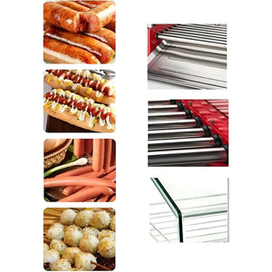 Rostizador Vienesas Parrilla Hot Dog Calentador Pan 7 Roller Hot Dog 7 Roller